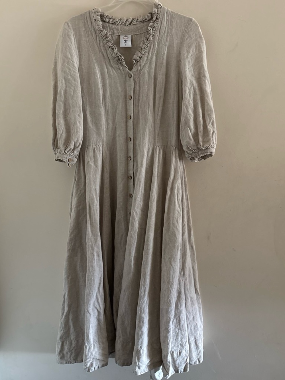 Small Son de Flor Ruffle-Trim Button Front Dress - Picture 2 of 5